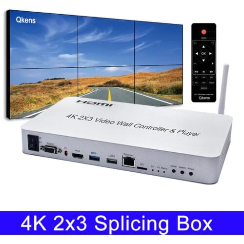 4K 1080P 60Hz 2x3 Splicer 2x2 3x3 Splicing Display Processor HDMI USB Player Video Wall Controller Fitfor KVM USB Mouse Keyboard