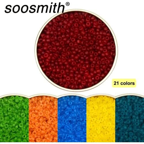 Approx.1000pcs Transparent Matte SeedBeads Czech Glass Beads Charms 2MM Loose Beads For Jewelry Making Kralen DIY Oranments