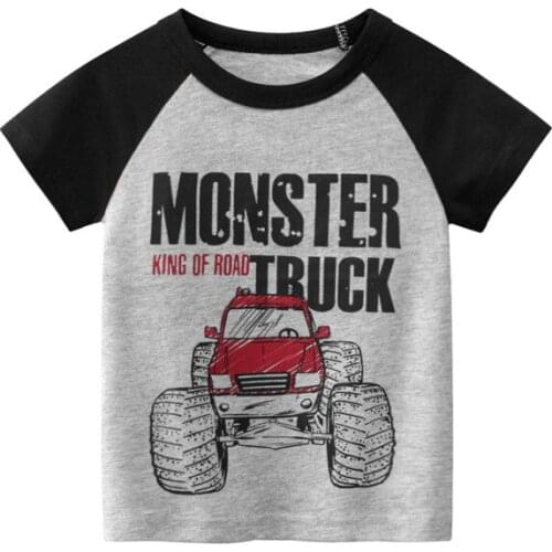 2-9 Years Summer Kids Boys T-shirts Clothes Children Boy Cotton Tops Tees Costume Toddler Cartoon Track T-shirt Outfits