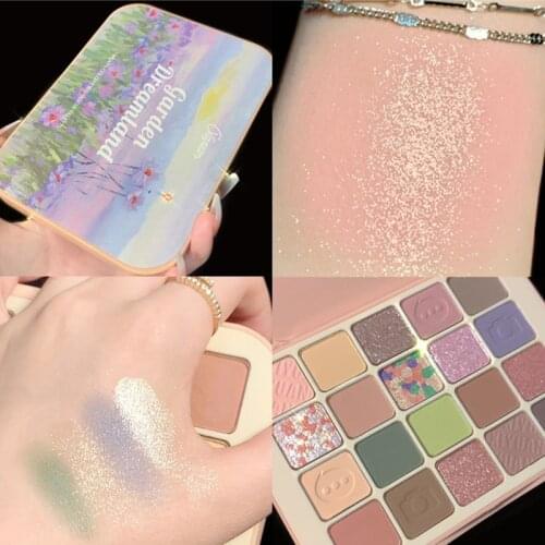 20 Colors Garden Dreamland Eyeshadow Palette Matte Glitter Oil Painting Eyeshadow Makeup Palette Pastels Eye Shadow Pigments