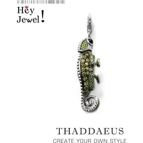 Pirate Green Lizard Chameleon Pendant,2019 Brand Jewelry Europe Bijoux 925 Sterling Silver Accessories Gift For Woman & Men