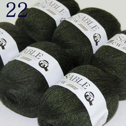 Sale 6*50gr Super Soft Pure Sable Cashmere Wrap Shawls Hand Knit Wool Crochet Yarn Dark Olive 243-22-6