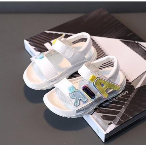 2021 Summer New Childrens Sports Shoes Breathable Open-toed Sandals Girls and Boys Sandals Fashion Alphabet Baby Shoes Hot