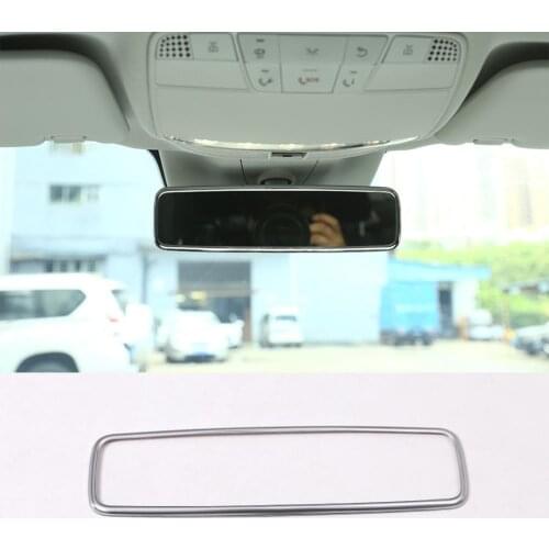 Silver Stainless Steel Rearview Mirror Frame Cover Interior Trim for Mercedes Benz W213 Mew E Class 2016-2019 Models Accessories