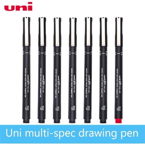 Uni Drawing Pen PIN 3pcs Hook Line Hand-Painted Pen Comic Line Marker 0.05/0.1/0.2/0.3/0.5/0.8 Waterproof Art Student