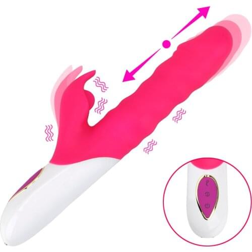 Telescopic G spot Dildo Vibrator Vibrator Wand Rabbit Vibrator Female Masturbation Sex Toys for woman Adult Product Silicone