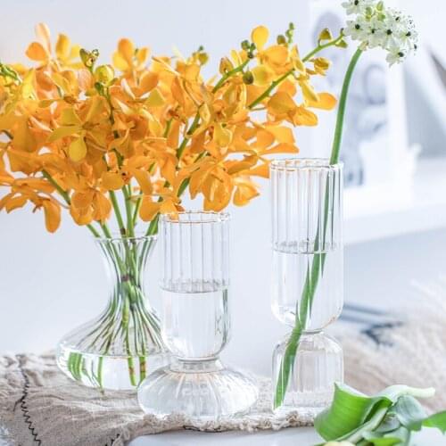 Flower Vase for Home Decor Glass Vase Decorative Terrarium Glass Containers Table Ornaments Tabletop Vase Nordic