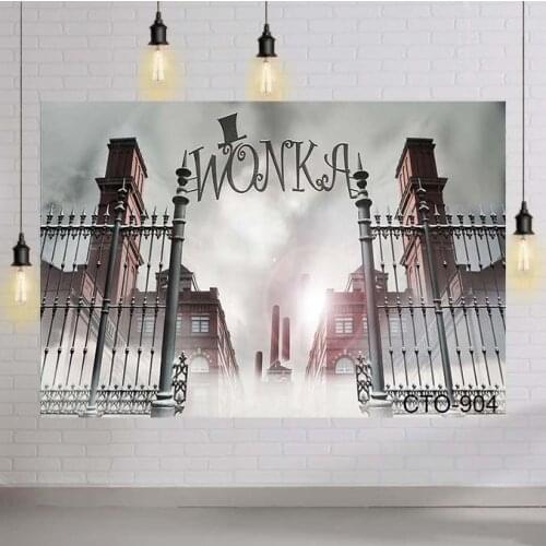 Willy Wonka Photography Backdrop Charlie and The Chocolate Factory Background Birthday Photography Willy Wonka Party Banner
