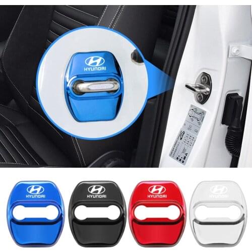 4pcs Car Door Lock Protective Cover Auto Tuning Accessories For Hyundai I30 I20 IX35 I40 Tucson Getz Sonata Veloster Elantra