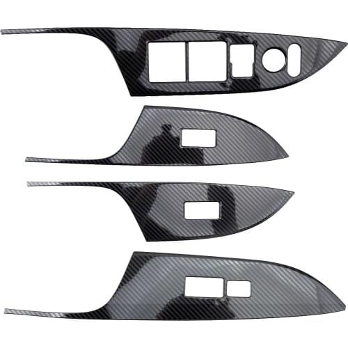 1Set Carbon Fiber Style Door Window Lift Panel Trim Cover Fit For Honda Accord 2013 2014 2015 2016 2017 Left Hand Drive