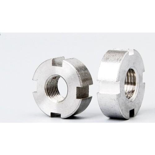 1pcs M10M14M16M18M20M22M24M25M27M30M33M36M39 stainless steel slot round nut