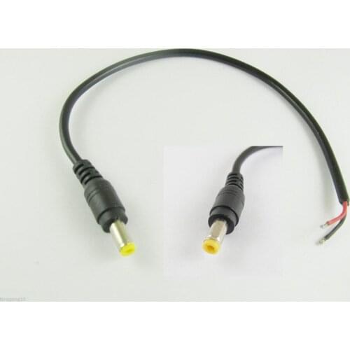 10pcs CCTV DC Power Plug Jack Connector 5.5x2.1mm Male with Cord Cable 30cm/1ft