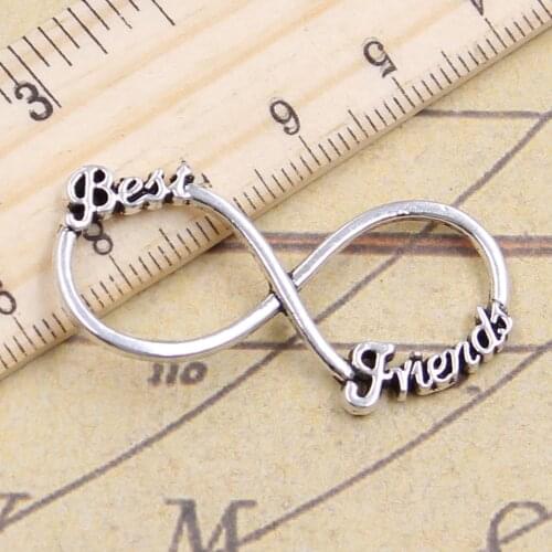 12pcs Charms Infinity Best Friends 20x40mm Tibetan Pendants Crafts Making Findings Handmade Antique DIY Jewelry