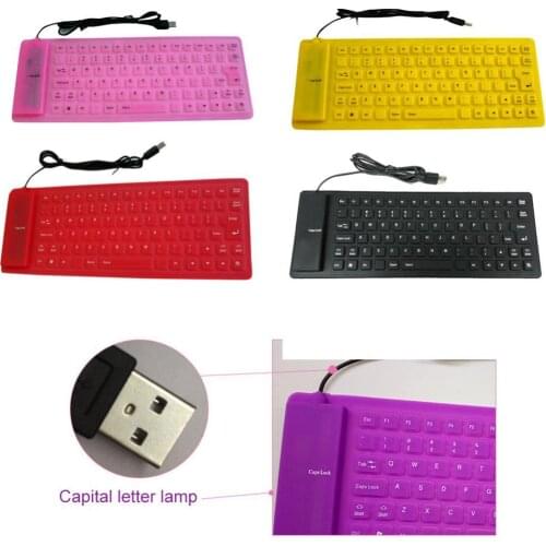 2021 Folding Keyboard 85 Keys USB Wired Mute Waterproof Silicone Gaming Keyboard for PC Laptop Computer