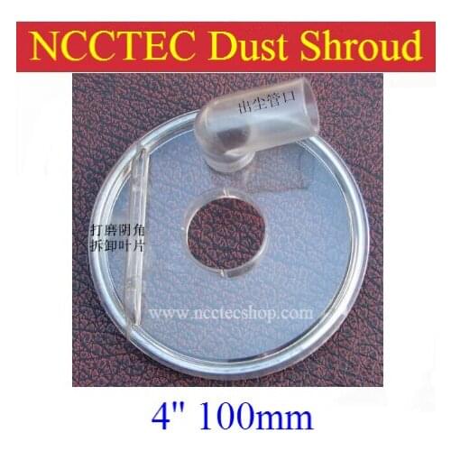 4'' dust shroud | 100mm dust guard for angle grinder to connect with vacuum | thick plastic with brush | protect your health