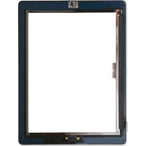 50Pcs/lot Touch Screen Glass Digitizer Assembly for iPad 3/ 4 with home button+ Adhesive Glue Sticker Replacement Repair Parts