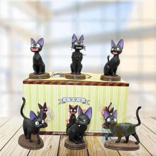 6pcs/set Anime Kikis Delivery Service Black Cat Kiki PVC Figure Model Doll New No Box