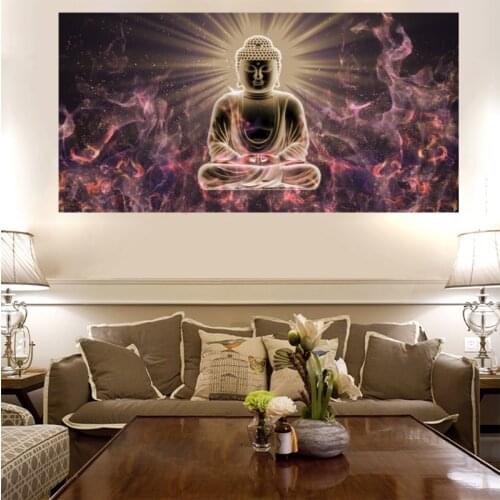 Watercolor Lord Buddha Abstract Oil Painting on Canvas Religious Posters and Prints Cuadros Wall Art Pictures For Living Room