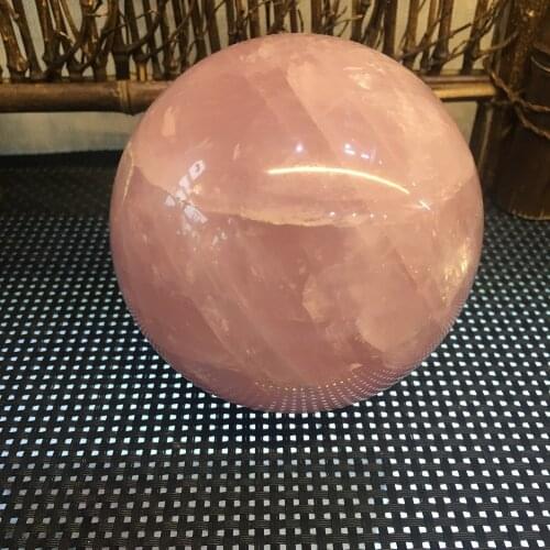 Large size love crystal natural stones and minerals pink rose quartz crystal ball healing crystals sphere for home decoration