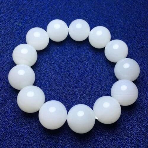 16mm Rare millennium Years Sea tridacna Bead Bangle jade grade Bracelet Apotropaion -Super