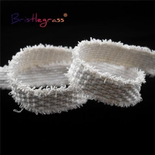 BRISTLEGRASS 1 Yard 1" 25mm Chic Braided Crochet Lace Trims Macrame Tassel Fringed Ribbons Hairpin Headband Costume Sewing Craft