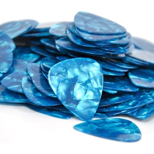 Lots of 50pcs Sky Blue Pearl Medium 0.71mm Celluloid Guitar Picks Plectrums
