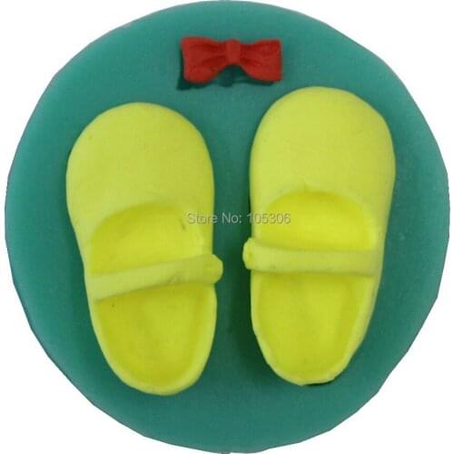 DIY Baby Shoes Bowknot 3D Silicone Cake Mold Soap Mould Candy Jelly Cake Decorating Tools Fondant Moldes De Silicona