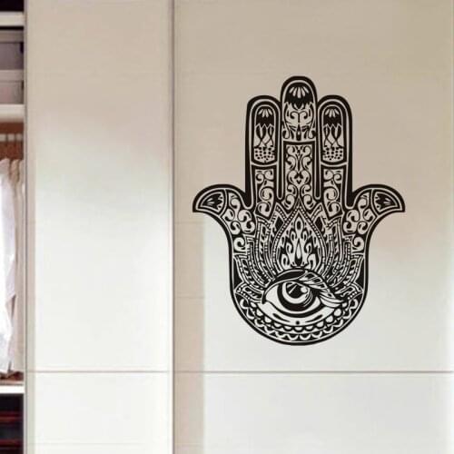 Fatima Hand Hamsa Wall Sticker Indian Buddha Home Decor Vinyl Art Murals For Living Room Bedroom Decoration