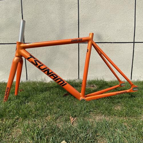Fixie Bike Frame 2021 New Style Single Speed Fixed Gear Frameset Track Bicycle Frame For V-Brakes Aluminum Alloy 52cm
