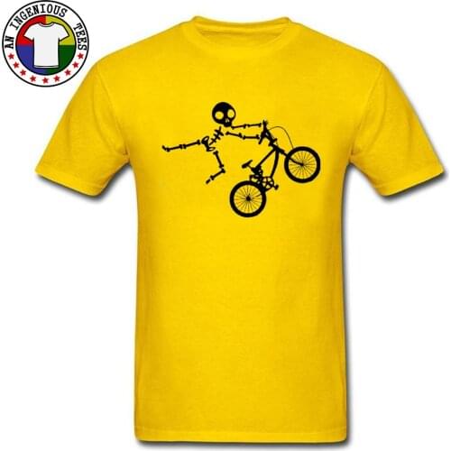 Latest Skeleton Alien BMX Cycle Bike New T-Shirts Custom Short Sleeve T-Shirt Funny Fall O Neck Pure Cotton T Shirt for Men