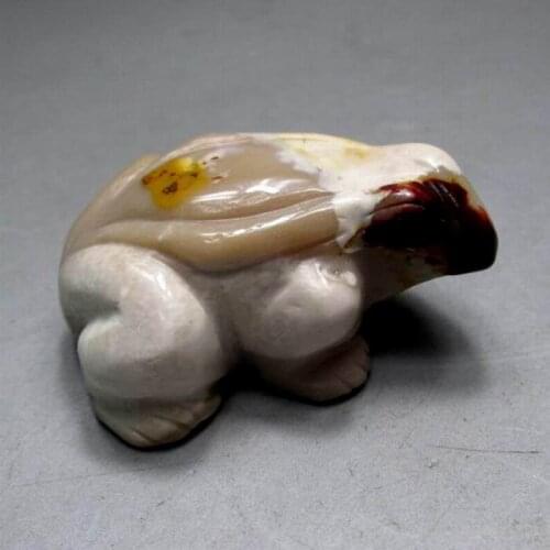 2.2"/57g Crazy Agate Frog Handmade Stone Carving - crystals and stones healing Mineral specimen Home Decor feng shui XX0325/05