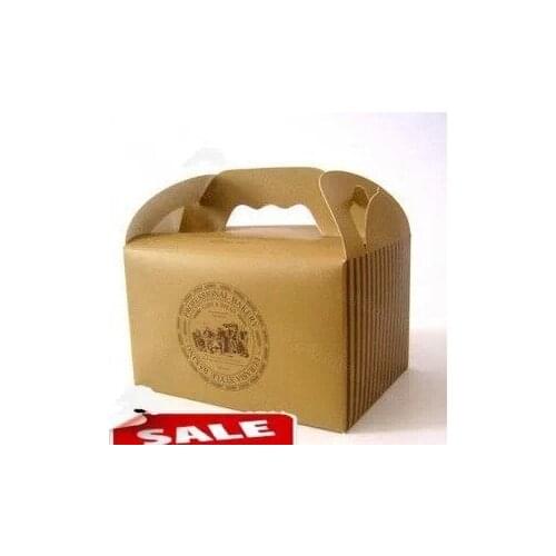 Baking cupcake boxes Brown hand delicate stripe hand snack box