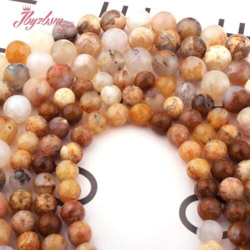 6,8mm Round Yellow Wire Agates Loose Beads Ball Natural Stone Beads For DIY Necklace Bracelets Earring Jewelry Making Strand 15"