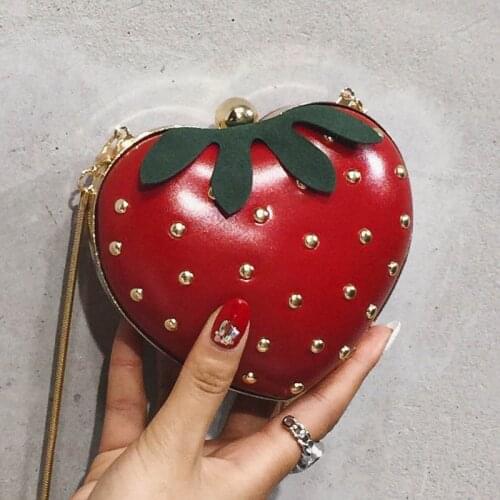 2021 Summer Cute Women Shoulder Bags Designer Mini Crossbody Fashion Girls Strawberry Bag Ladies Chain Purse Clutch Red Handbag