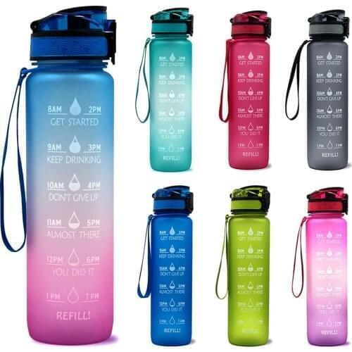 32Oz Motivational Water Bottle With Time MarkerBPA-Free Fitness Sports Water Cup Leakproof Bottle Outdoor Travel Drinkware