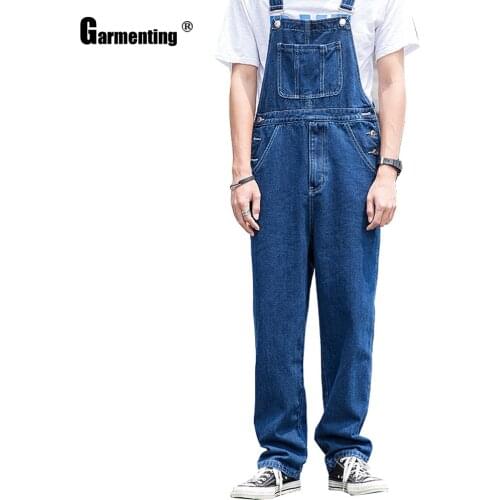 Plus Size Mens Fashion Jeans Demin Overalls Loose Pantalons 2021 Spring Autumn Leisure Strappy Blue Jeans Trousers Men Clothing