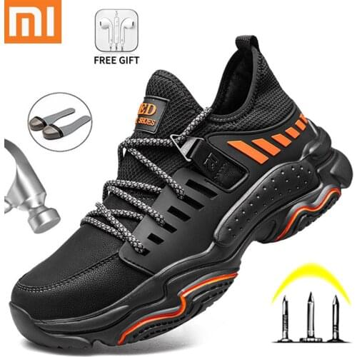 Xiaomi Mijia Mens Safety Boots With Steel Toe Work Shoes Puncture-Proof Mens Boots Indestructible 2021 New Safety Shoes
