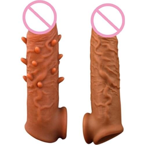 Male Wolf Tooth Cover Liquid Silicone Penis Through Vagina To Stimulate Husband And Wife to Flirt With Adult Sex Products