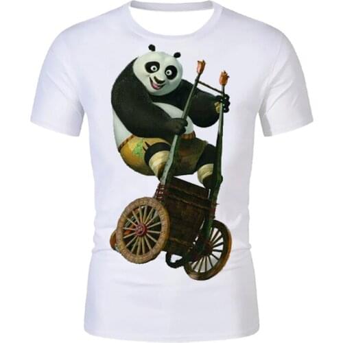 The new summer fashion casual cute panda T shirt men t-shirts figure 3DT shirt men and women are suitable for animation clothing