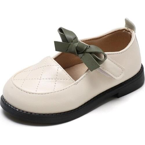 2021 New Korean Style Small Single Shoes Children College Bow Princess Shoes Boys And Girls Leather Shoes