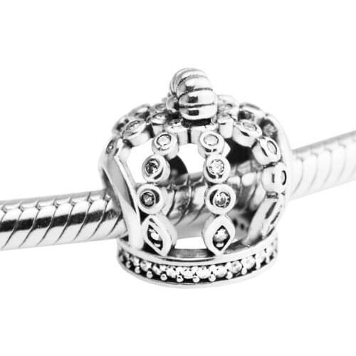 Fairy Tale Crown Charm Fit Original Beads DIY bracelets 925 Sterling-Silver-Jewelry Fashion beads for jewelry making
