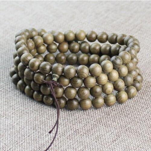 Sichuan Gloomy Golden Silk Nanmu Ebony Bracelet 108 Beads Necklace