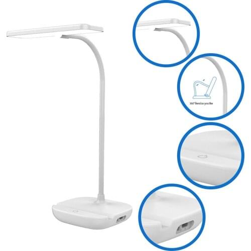 LED Desk Lamp Foldable Dimmable Touch Table Lamp 5V USB Powered Eye Protection Table Light Student Dormitory Study Reading Lamp