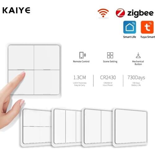 4 Gang Tuya Zigbee Wireless Scene Switch Smart Switch Battery Powered Zigbee2mqtt Alexa Home Assistant For Smart Home Automation