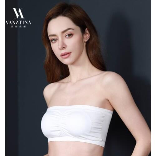 VANZTINA Breathable Tube Bra Strapless Crop Tops Women Ladies Sexy One piece Bralette Bra Bandeau Boob Underwear Lingerie