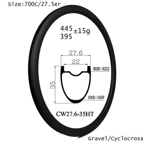 All road/gravel carbon rims 27.6x45mm disc brake clincher tubeless custom hole 24/28/32/36H super light weight fast speed wheel