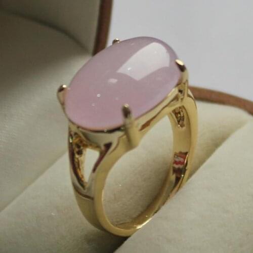 Latest design jewelry ladys favourite 18KGP light purple jade ring (7,8,9#)