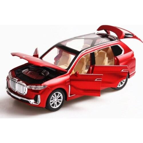 1:32 Simulation X7 Alloy Car Model 6 Open Doors Boy Toys Backpower Light Engine Sound Panoramic Skylight Placement Kid Toys