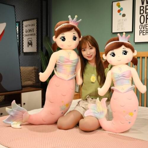 1pc 60-130cm Kawaii Mermaid Pillow Plush Toys Beautiful Mermaid Fish Dolls Stuffed for Children Girls Birthday Xmas Gifts