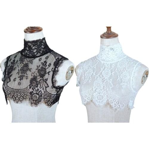 1 Pc Lady Shirt False Collar Lace Detachable False Faux Collar Cuff Choker Tie Korean Style Hollowed-Out Collar
